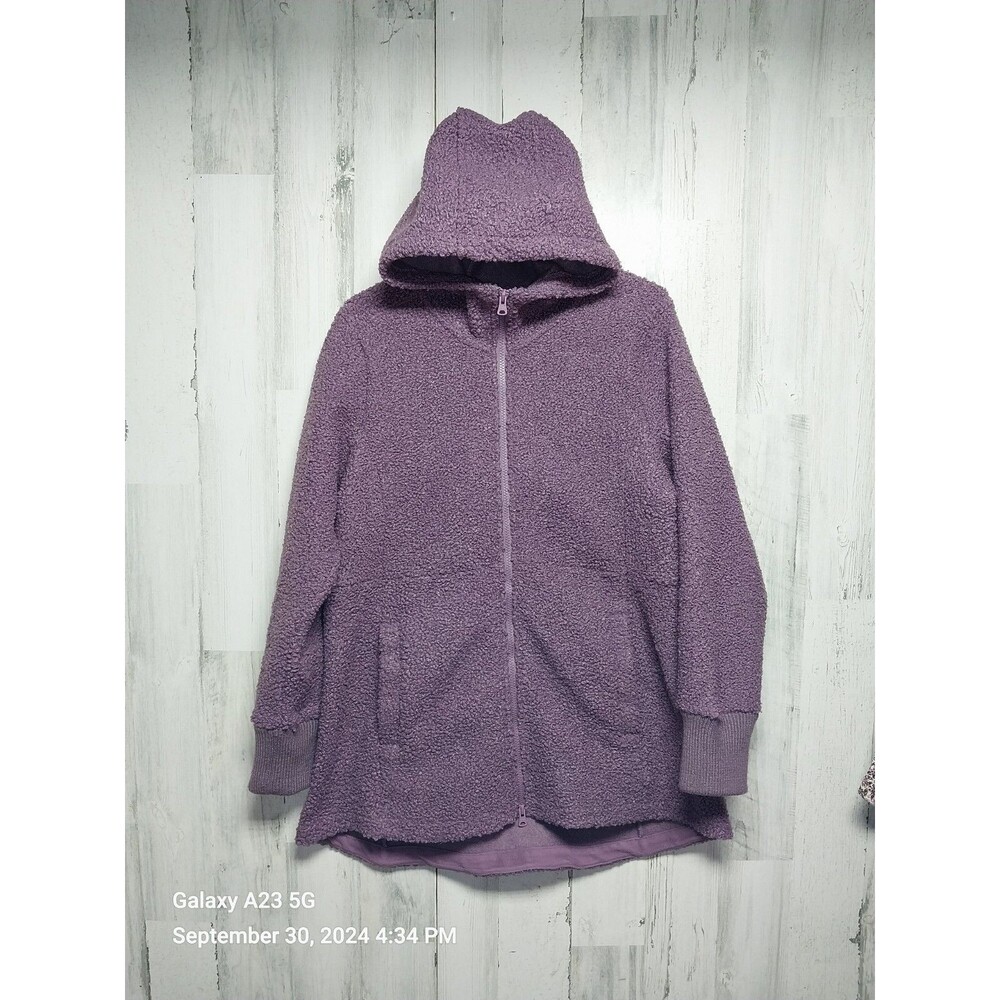 Lands End Women's Purple Sherpa Zip Jacket Size Medium